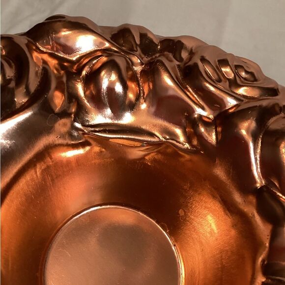 Copper Floral Wall Hanging Dessert Cake Mold 1963 AHG Made in Hong Kong 5 Cups - Picture 9 of 11